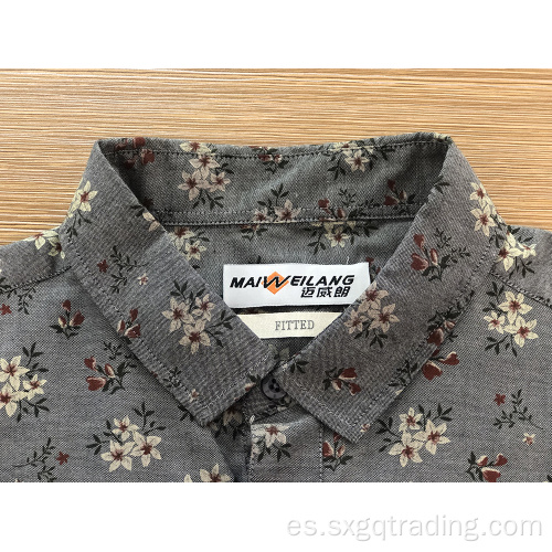 Camisa con estampado de manga larga TC masculina